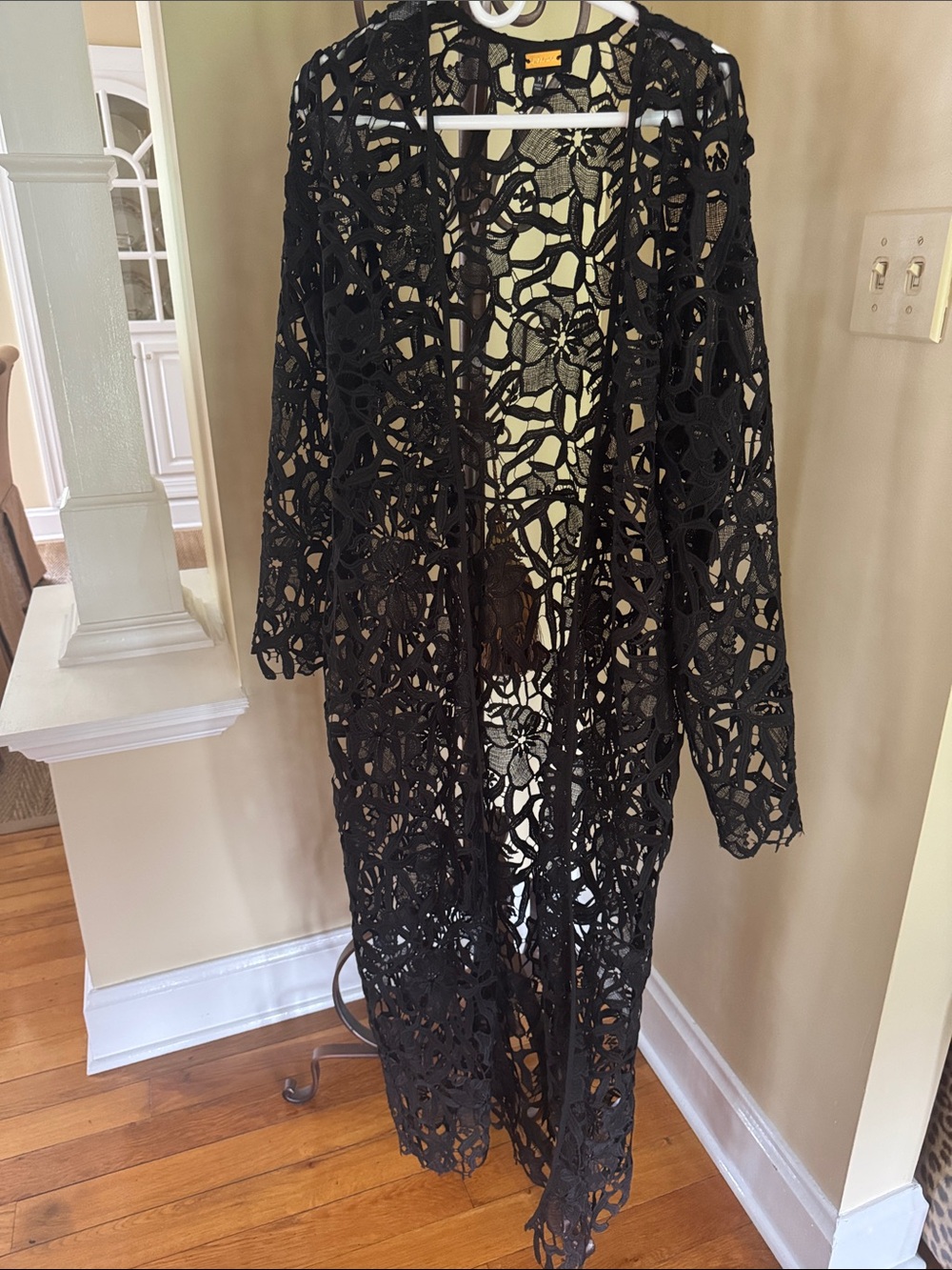 Alexia Admor x Boston Proper Black Crochet Long Coverup for swim or outfit